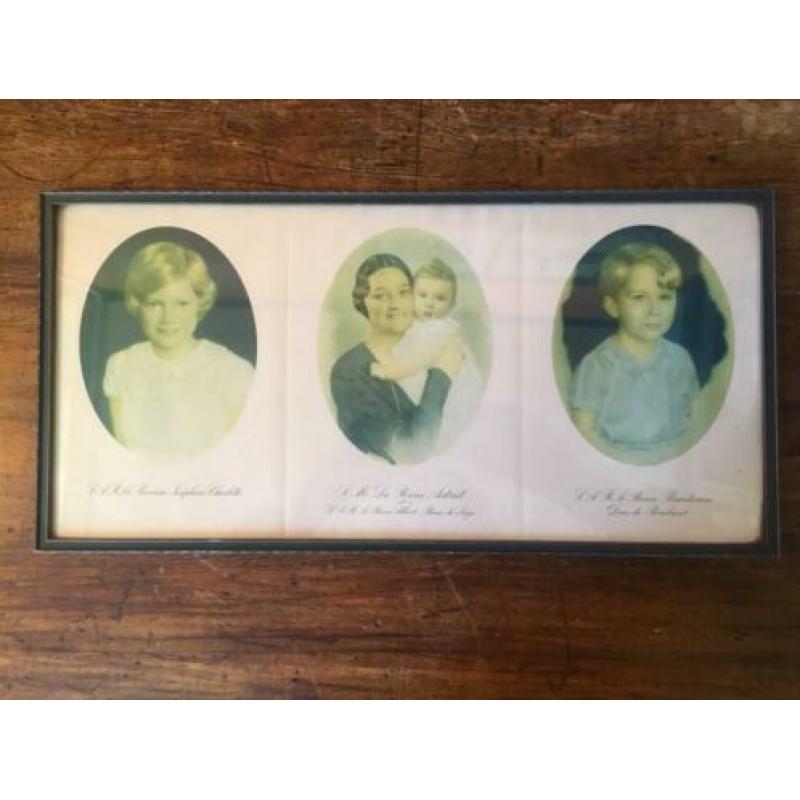 Vintage portret Koninklijke Familie België, Reine Astrid, ja
