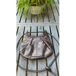 Emmy Wieleman design leren tas brons metallic
