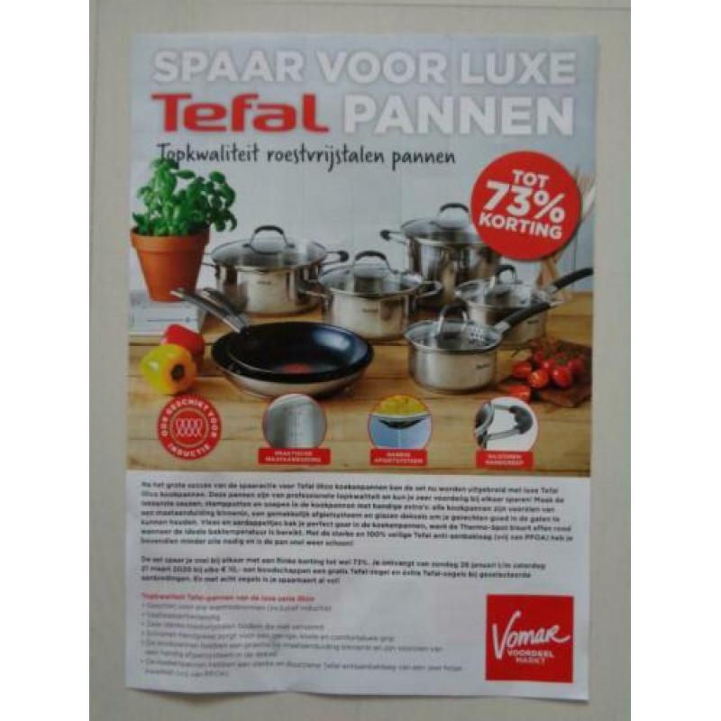Vomar Tefal illico Pannen Volle Spaarkaart met zegels