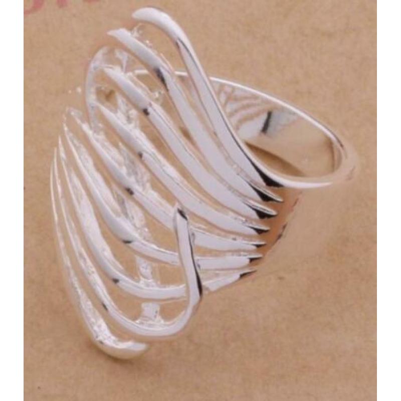 Mooie 925 sterling zilveren wave ring