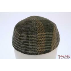 flatcap Platte pet groen beige tweed 56 nieuw