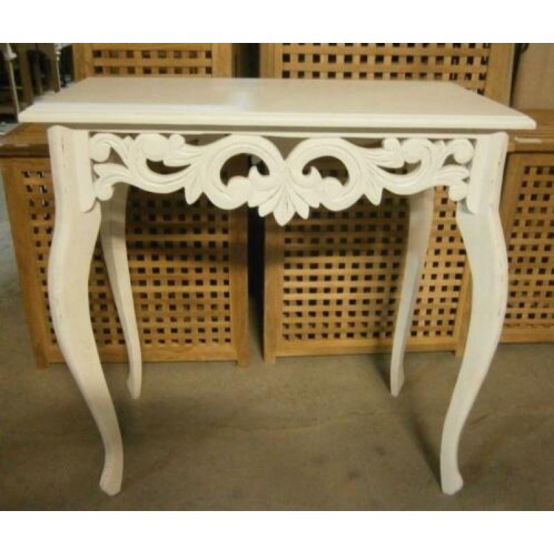 Barok Sidetable – 80 x 40 cm white wash - Bij TTM Wonen