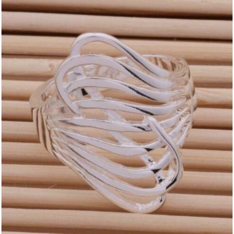 Mooie 925 sterling zilveren wave ring