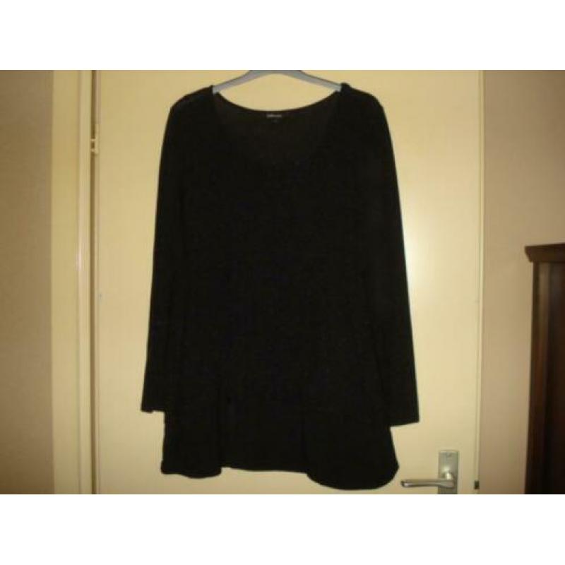 MS mode zwart glitter tuniek maat 46 / 48