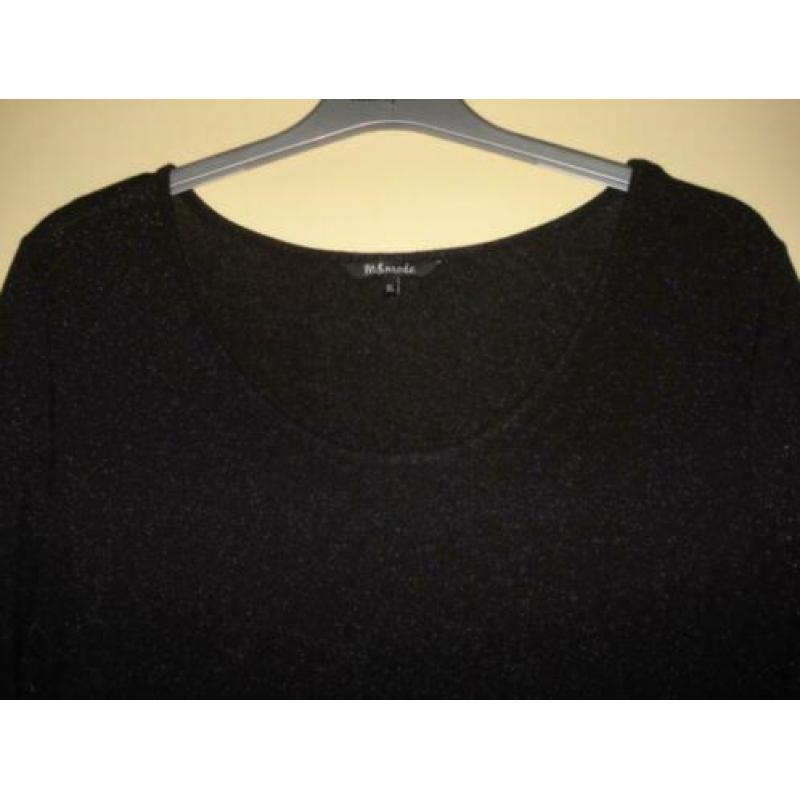 MS mode zwart glitter tuniek maat 46 / 48