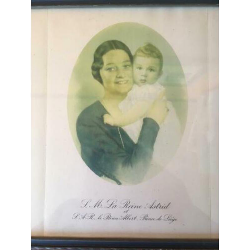 Vintage portret Koninklijke Familie België, Reine Astrid, ja