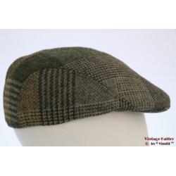 flatcap Platte pet groen beige tweed 56 nieuw