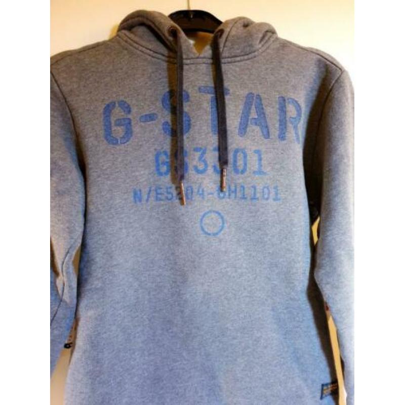 G-Star sweater met capuchon grijs maat XS