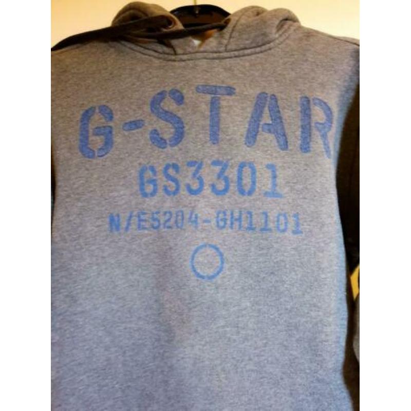 G-Star sweater met capuchon grijs maat XS