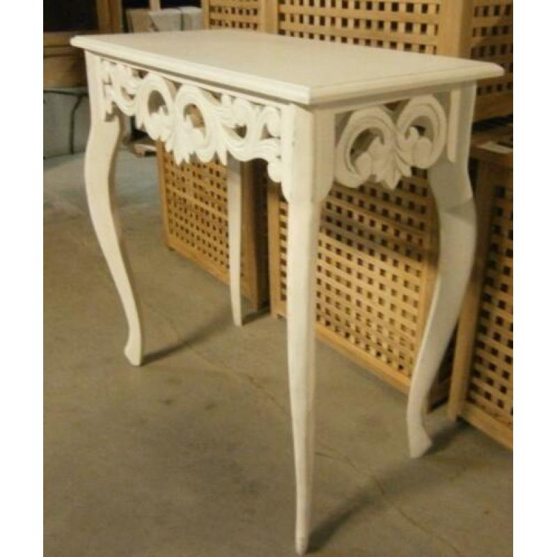 Barok Sidetable – 80 x 40 cm white wash - Bij TTM Wonen