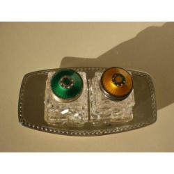 DAVID ANDERSEN peper- en zout schaaltje 925 zilver emaille