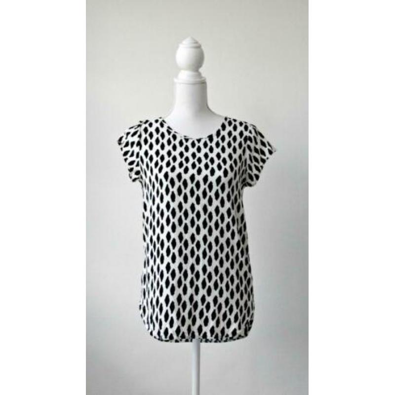 Vero Moda - Wit zwarte top / luipaard print / maat 38
