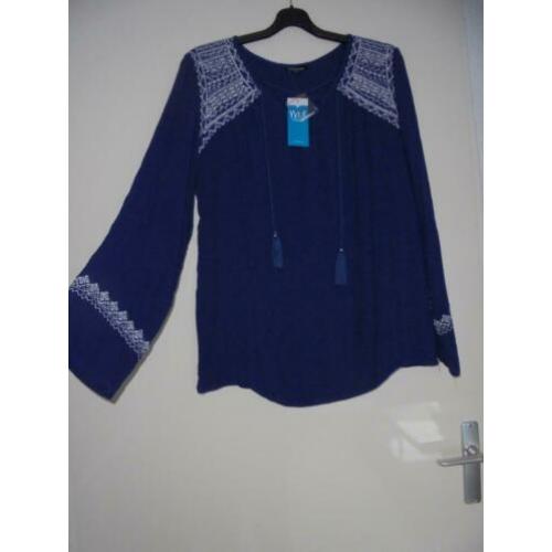 M&S Mode Donkerblauwe tuniekje/top mt 52. NIEUW