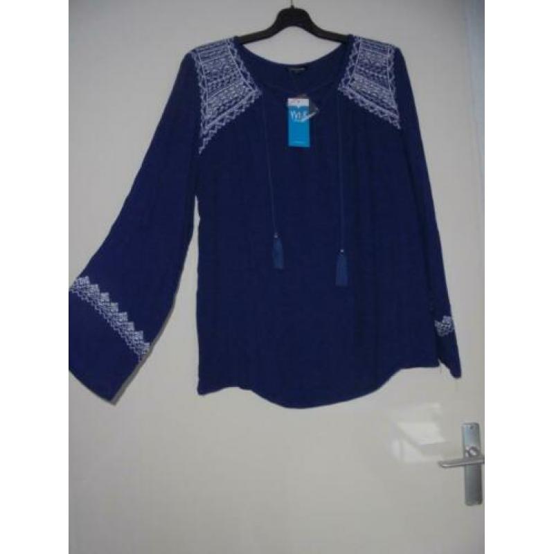 M&S Mode Donkerblauwe tuniekje/top mt 52. NIEUW