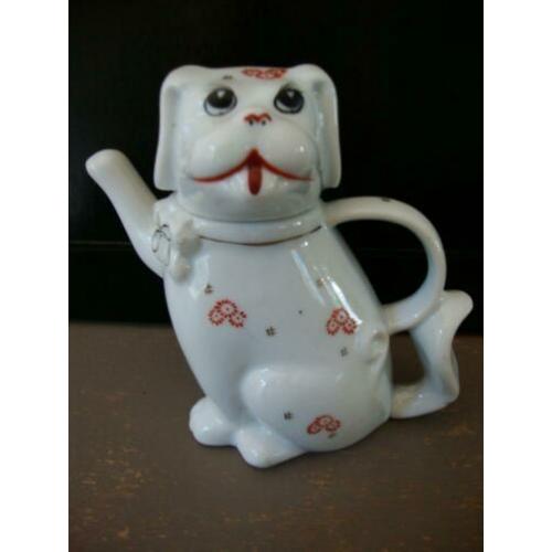 Vintage theepotje - kindertheepotje - hondje - Chinees