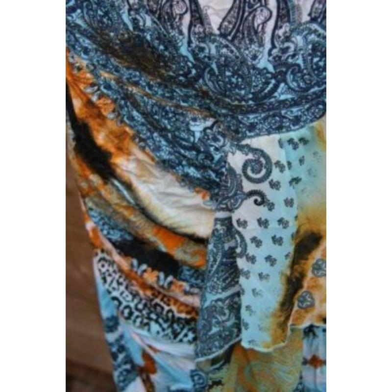 Jurk aqua/ oranje Saopaulo mt 44