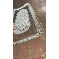 Antiek Glazen schaaltje met een goudkleurig randje