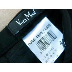 Zwart wijd vallende gevoerde pantalon broek Vera Mont 44 L