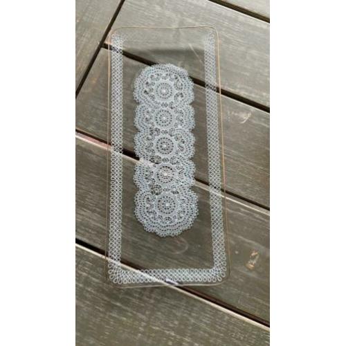 Antiek Glazen schaaltje met een goudkleurig randje