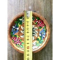 ?handgeschilderd wandbordje vintage brocant hout bloem boho