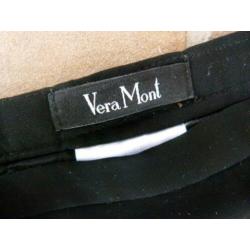 Zwart wijd vallende gevoerde pantalon broek Vera Mont 44 L