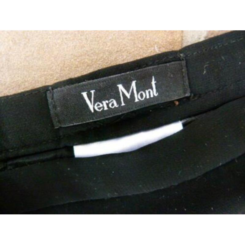 Zwart wijd vallende gevoerde pantalon broek Vera Mont 44 L