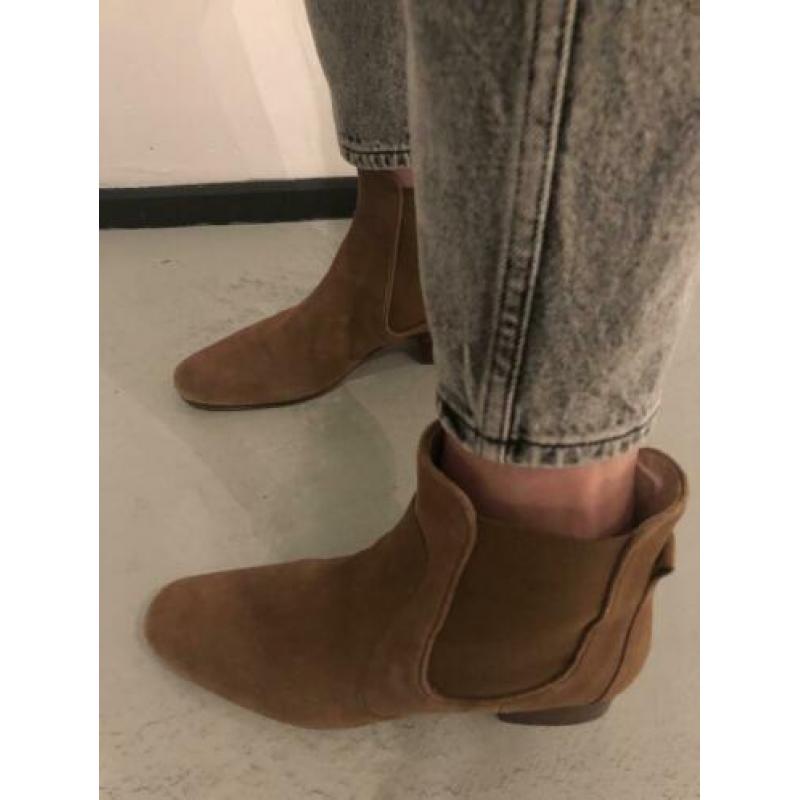 Zara cognac enkellaarsjes mt42