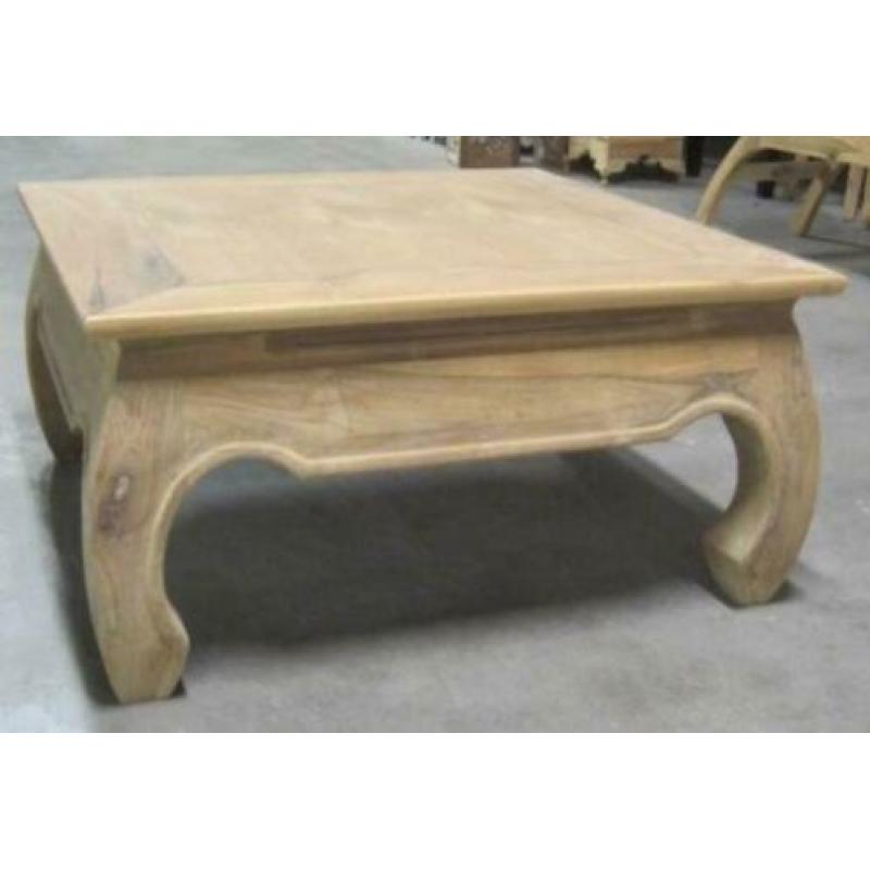 Opium salontafel - massief teakhout - 70 x 70 cm – TTM Wonen