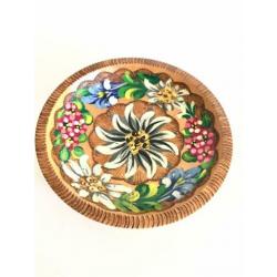 ?handgeschilderd wandbordje vintage brocant hout bloem boho