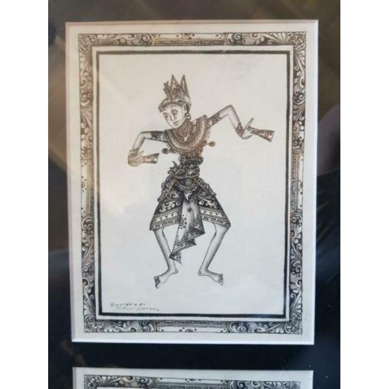 Indonesisch Balinese Bali vrouwfiguren bedrukt op zijde