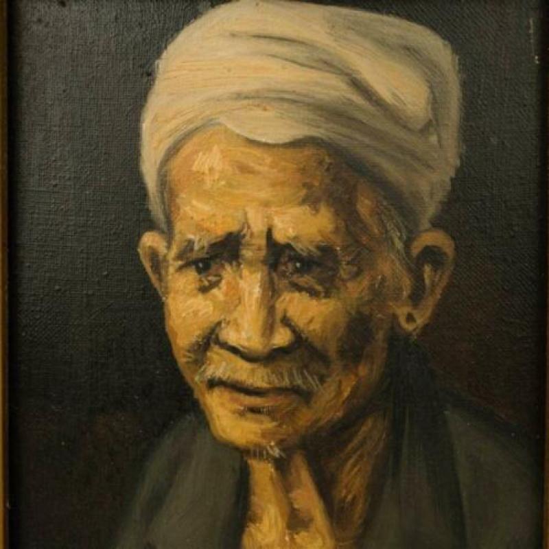 Indonesische man, signatuur onleesbaar