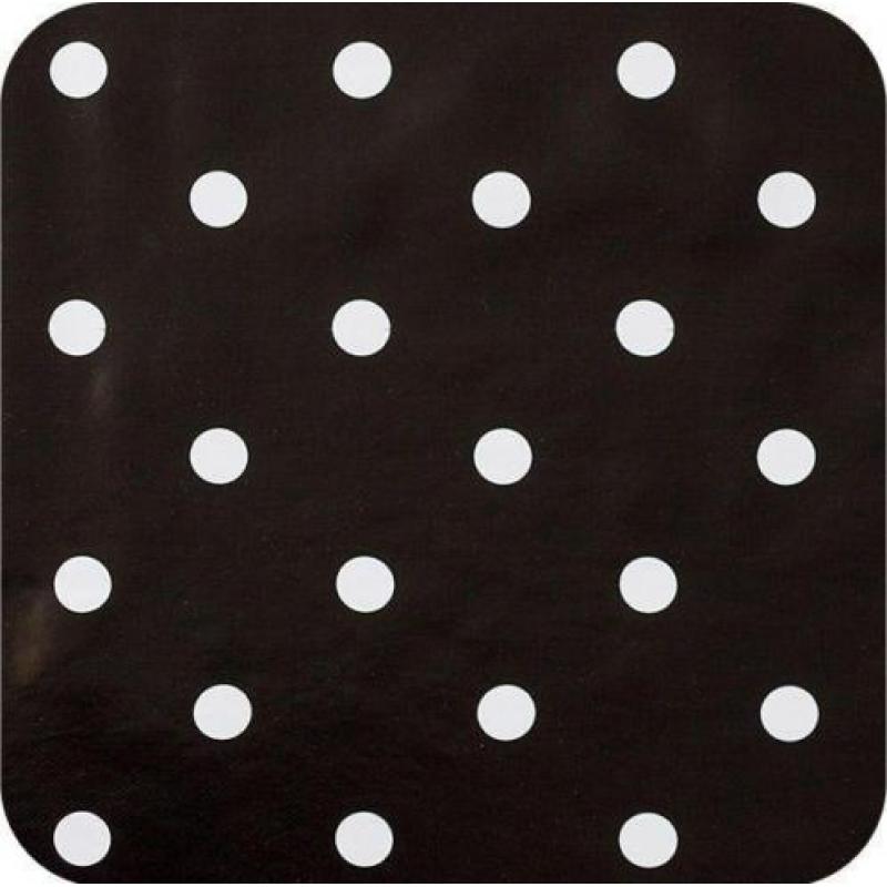 Tafelzeil Grote Stip - 140 x 300 cm - Zwart/Wit