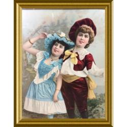 Nr., 599: Mooie oude litho in lijst