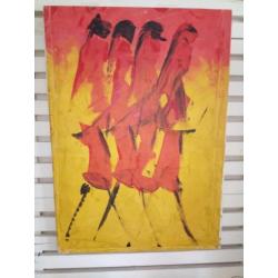 Schilderij abstract 4 vrouwen