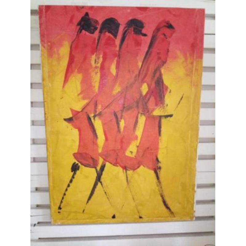 Schilderij abstract 4 vrouwen