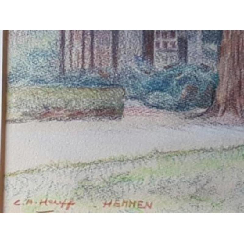 Tekening pastorie Hemmen C. A.. Heuff Tiel 1981.