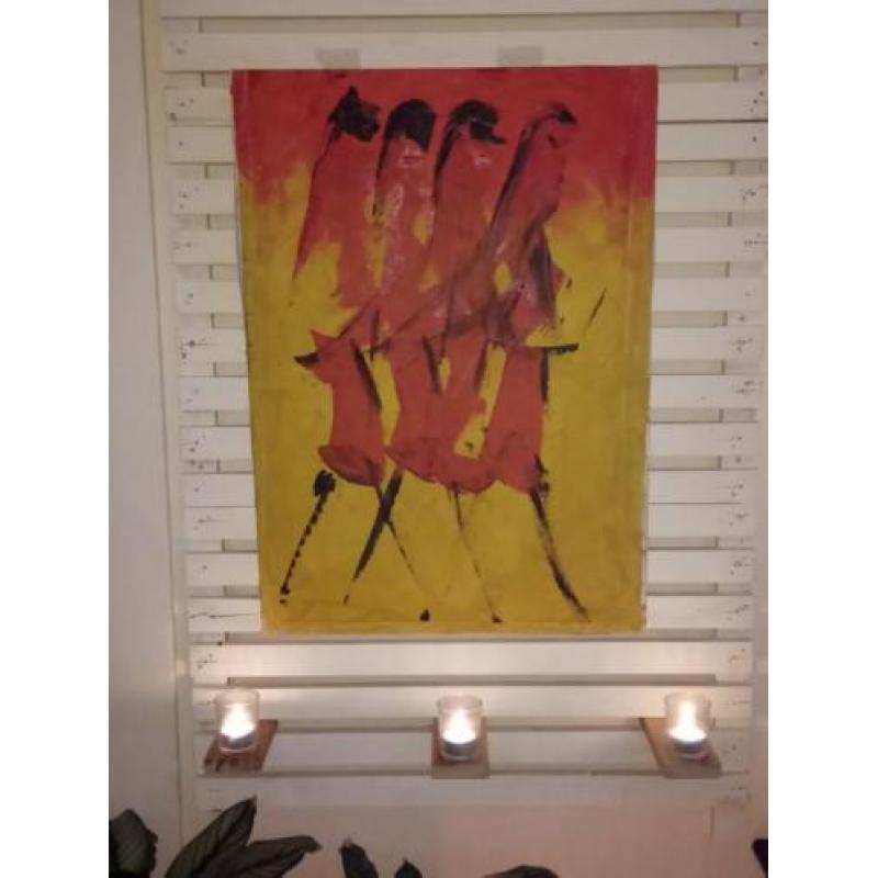 Schilderij abstract 4 vrouwen