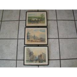 3 oude engelse landschap reproducties