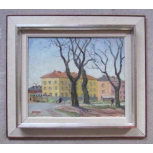 ==uit 1942======fietser op straat ===GESIGNEERD===