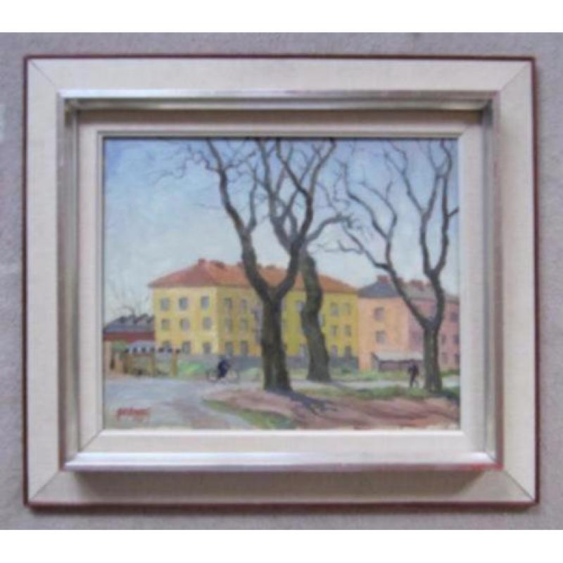 ==uit 1942======fietser op straat ===GESIGNEERD===