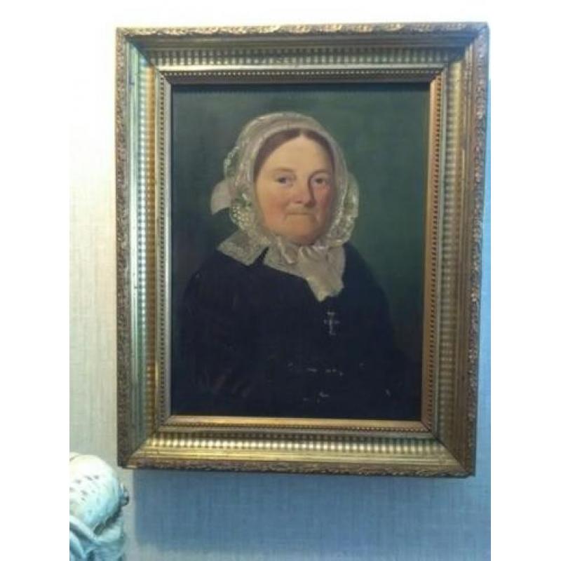 Antiek schilderij Biedermeyer 18de eeuw