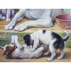 Bert Notenboom (1942 -2011) - Moeder met haar puppy's
