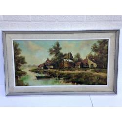 OUD!!! A. Boers (1867-1947) Typisch Hollands landschap