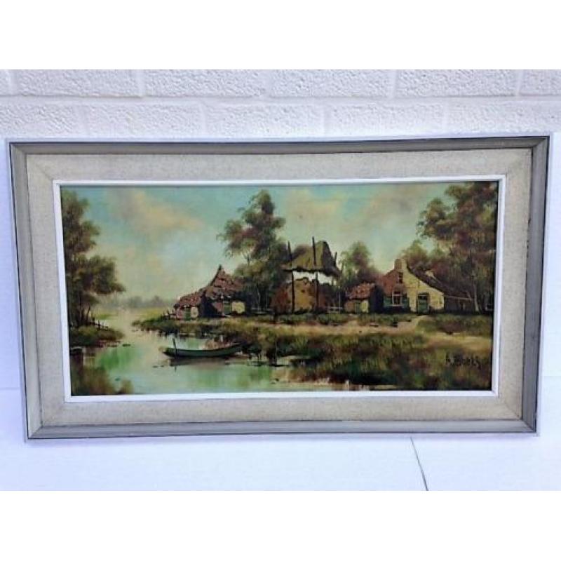 OUD!!! A. Boers (1867-1947) Typisch Hollands landschap