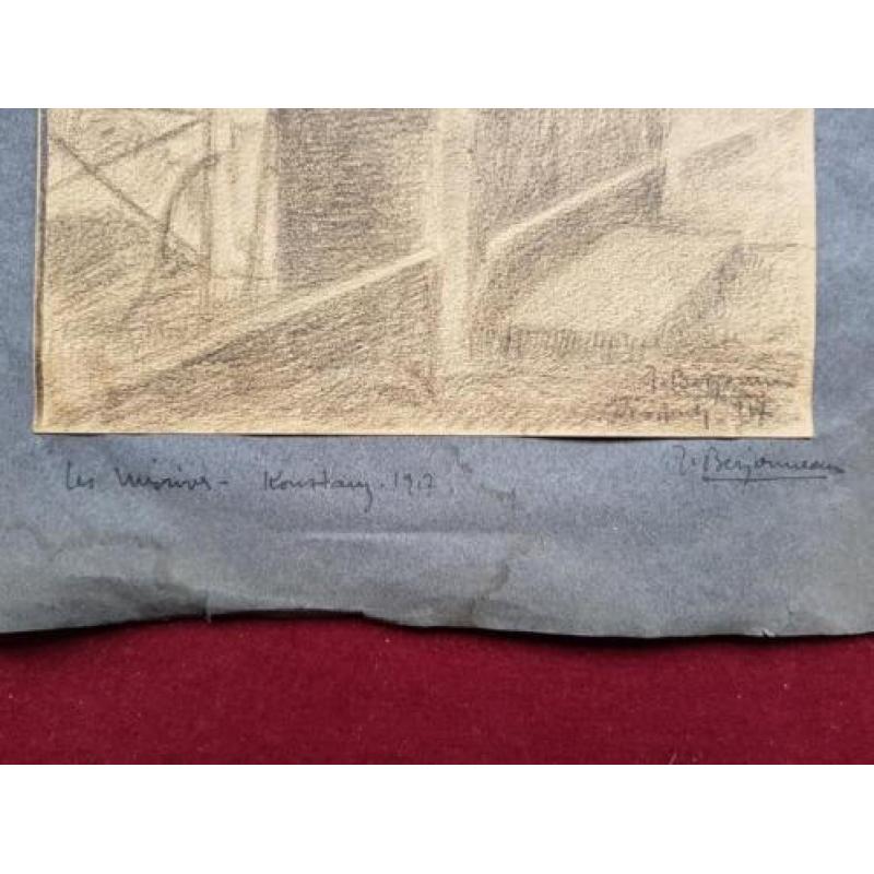 Jehan Berjonneau tekening en houtgravure, €28,-.