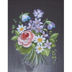 Pendant 2x Gevarieerd Bloemstilleven o.a.:Rozen/Margrieten