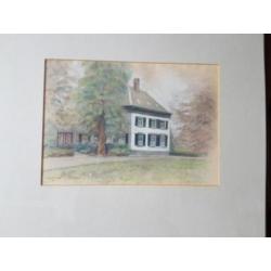 Tekening pastorie Hemmen C. A.. Heuff Tiel 1981.