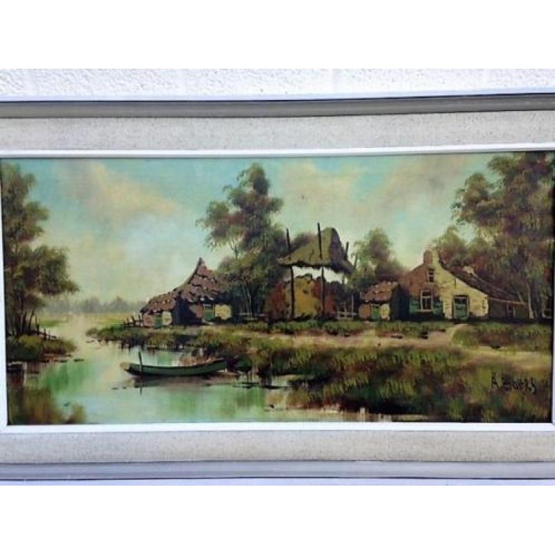 OUD!!! A. Boers (1867-1947) Typisch Hollands landschap