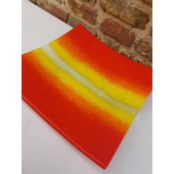 Prachtige kleurrijke glazen schaal !