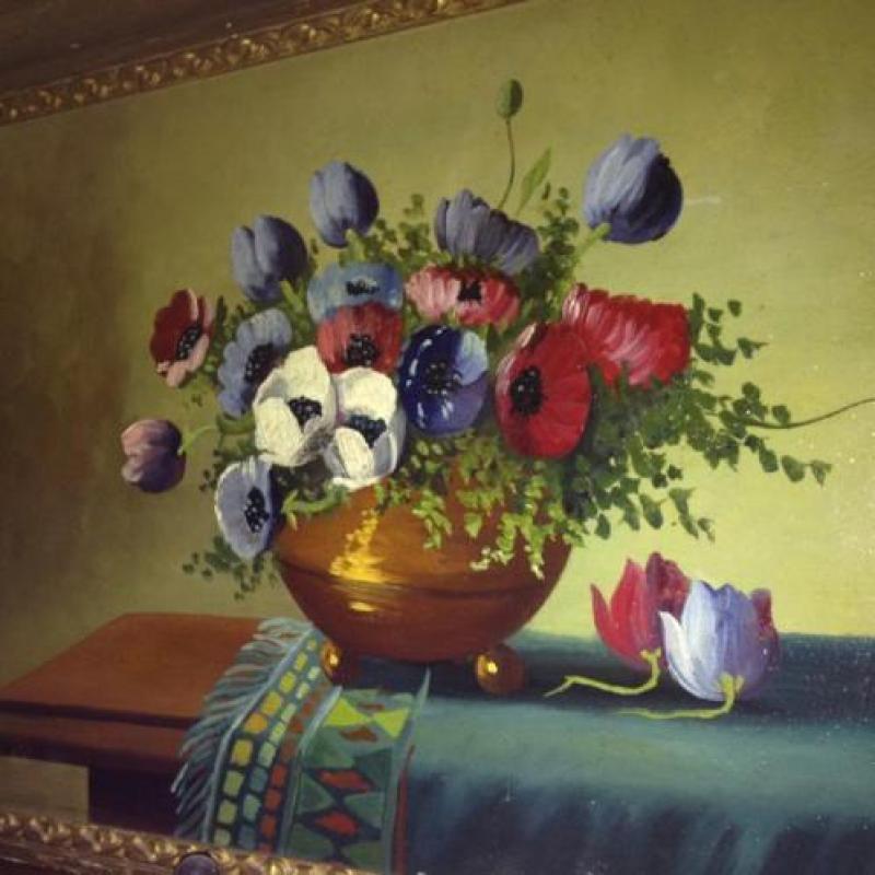 Annemonen bloemen schilderij hubregtse